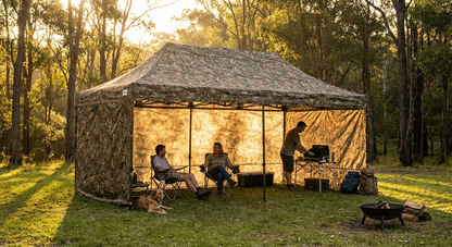 Camouflage pop-up gazebo with aluminium frame for outdoor events - view 3
