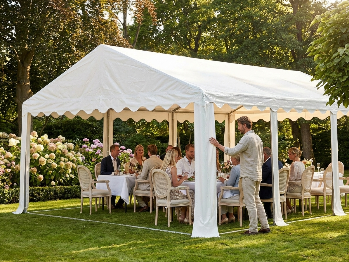 White PVC roof cover for marquee, size 6x12 m