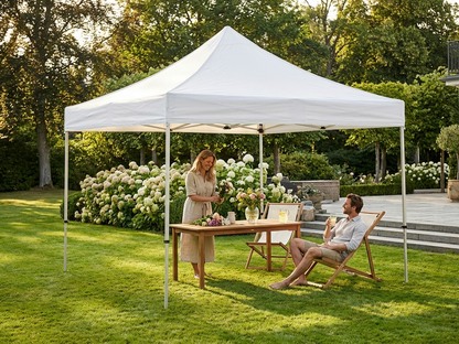 White gazebo roof cover 6x6 m for outdoor events