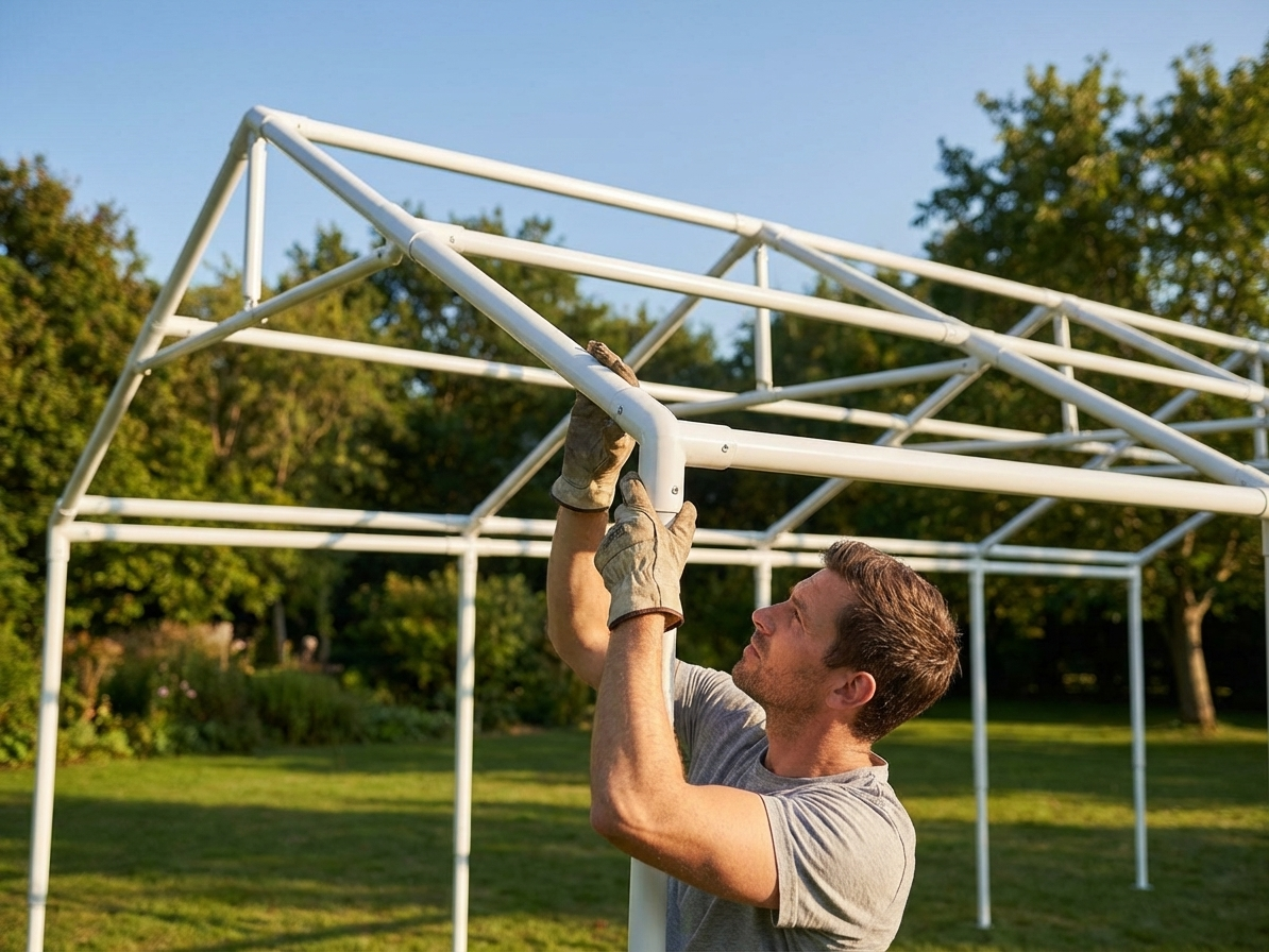 Galvanised steel tube for roof support, Ø38mm x 1.47m