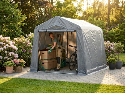 Grey storage tent roof cover in 2x3 meters made from PE tarpaulin - view 3