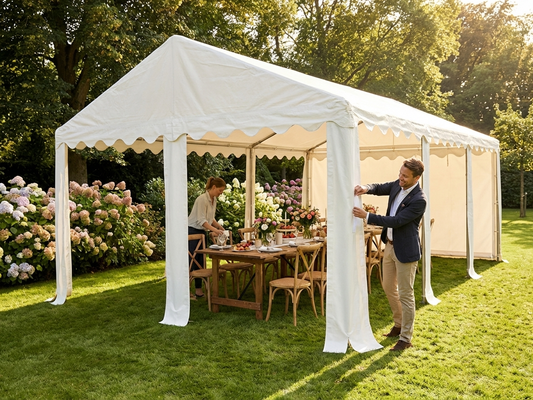 White PVC roof cover for 4x6 m marquee - product detail