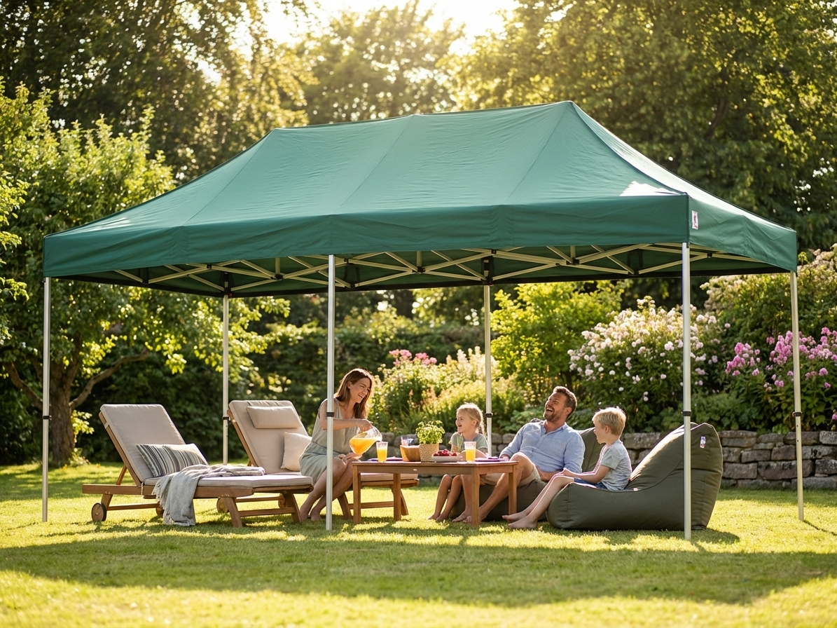 Pop up gazebo 3x6 m in green with aluminium frame