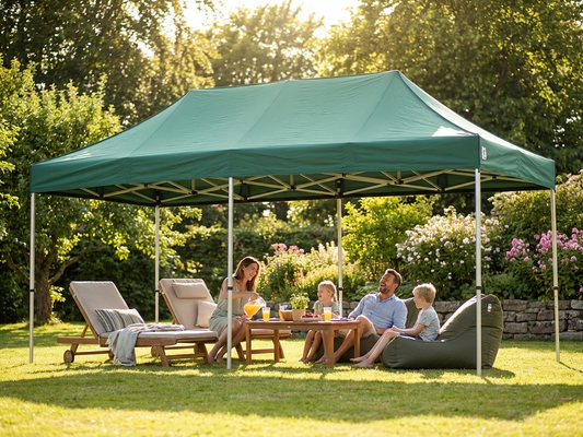 Pop up gazebo 3x6 m in green with aluminium frame
