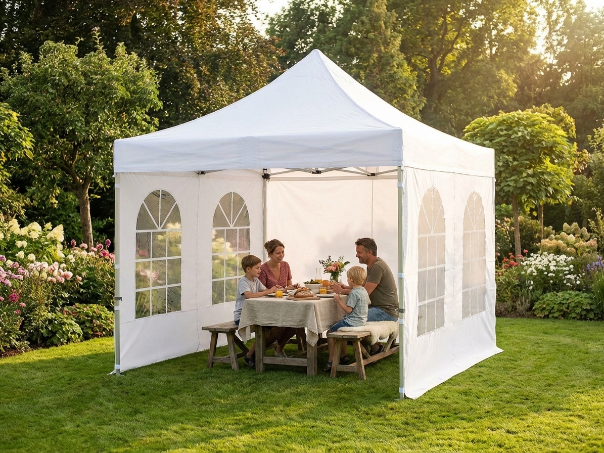 White pop-up gazebo with aluminium frame for outdoor events