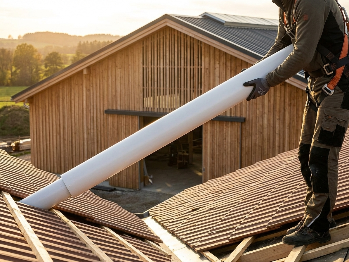 Galvanised steel roof pipe 38mm silver for industrial use