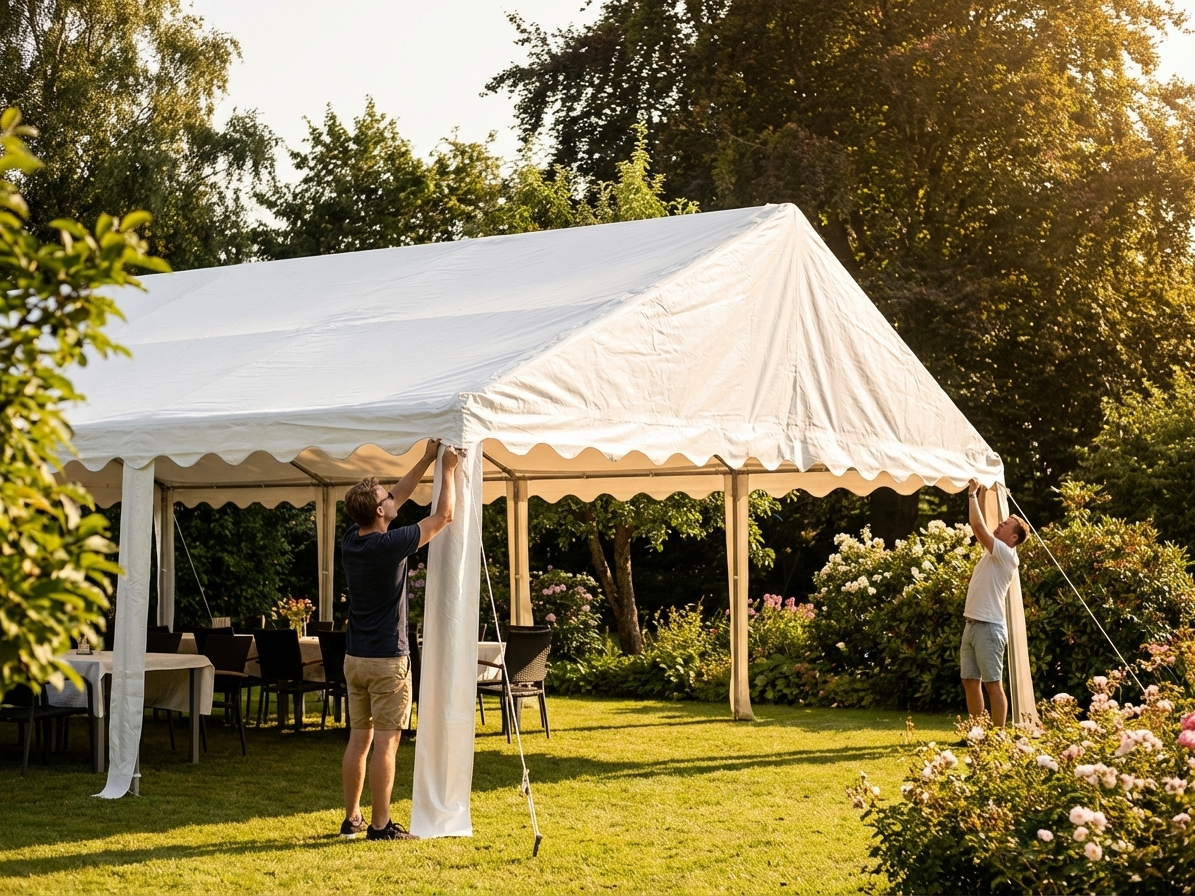 White PVC marquee roof cover 8x12m for outdoor events - view 3