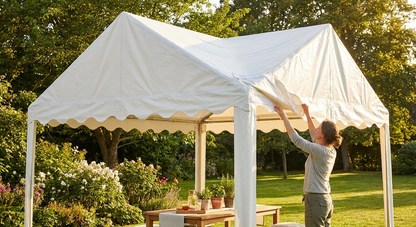 White Marquee Roof Cover 5x6m Polyethylene Tarpaulin - product detail