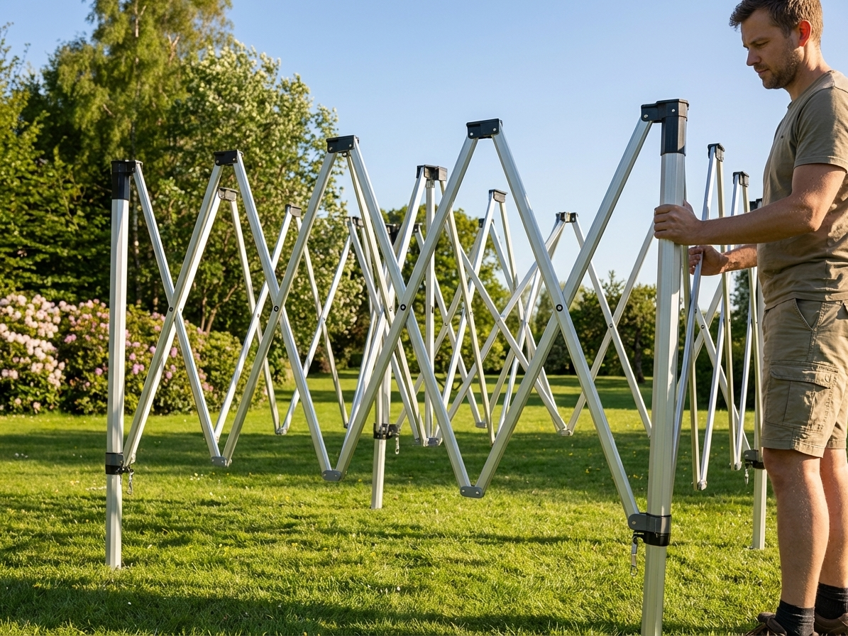 Aluminium pop up gazebo frame, 3x3 metres, silver - product detail