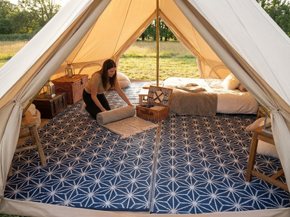 Bell tent matting blue and white for 3x4m tents - view 3