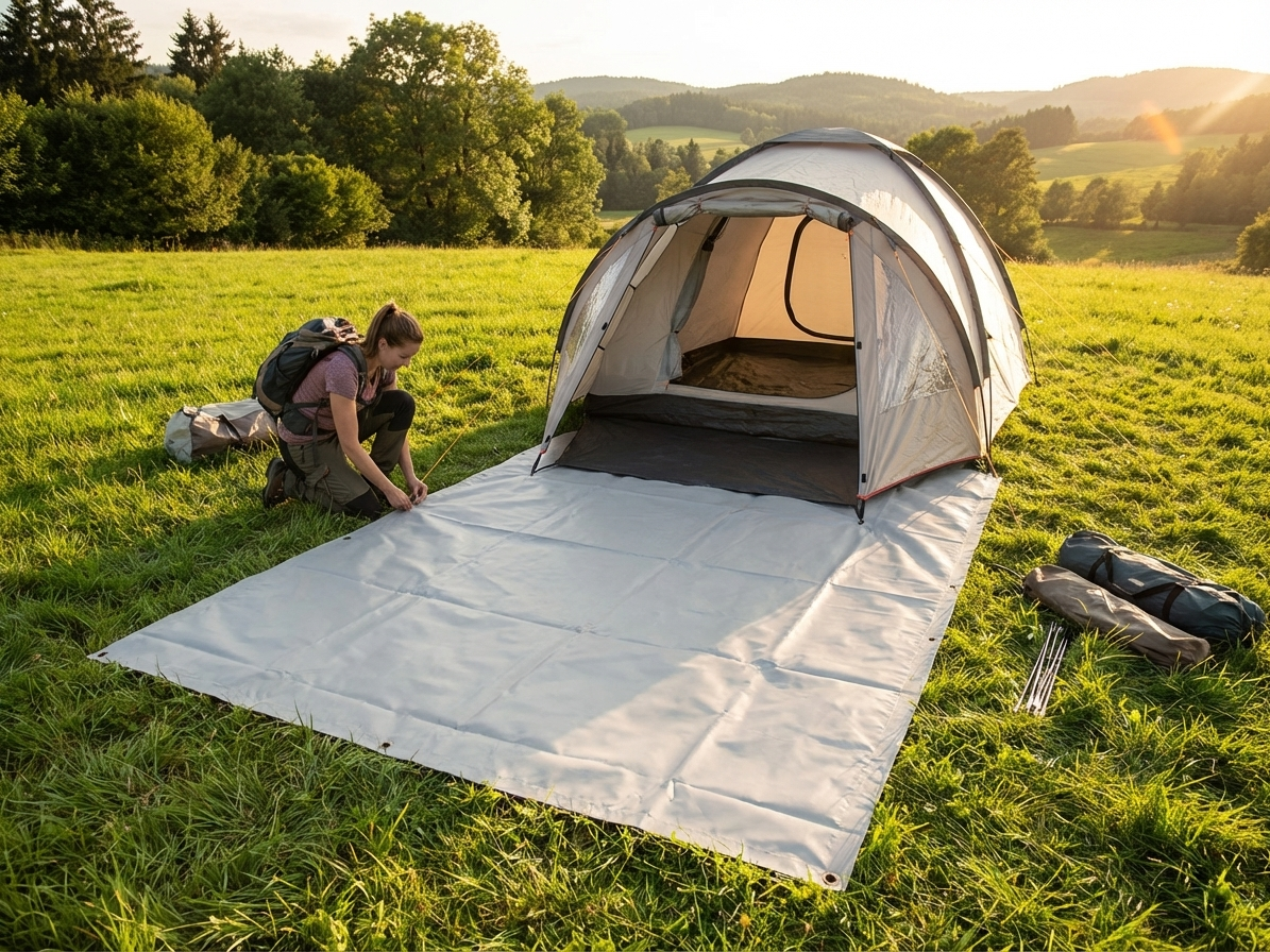 Grey PVC Tarpaulin 4.5x6.5 m for Ground Cover