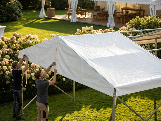 White PVC roof cover for outdoor tents, 4m x 8m - product detail