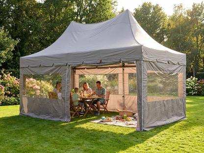 Pop up gazebo 3x6m in latte colour with aluminium frame