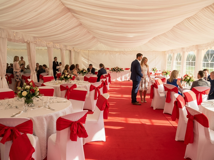 White marquee lining and leg curtain pack for 6x12m tent - view 3
