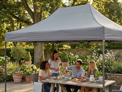 Gazebo roof cover in grey, size 3x6 meters, polyester PVC material
