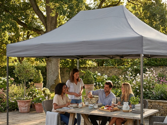 Gazebo roof cover in grey, size 3x6 meters, polyester PVC material