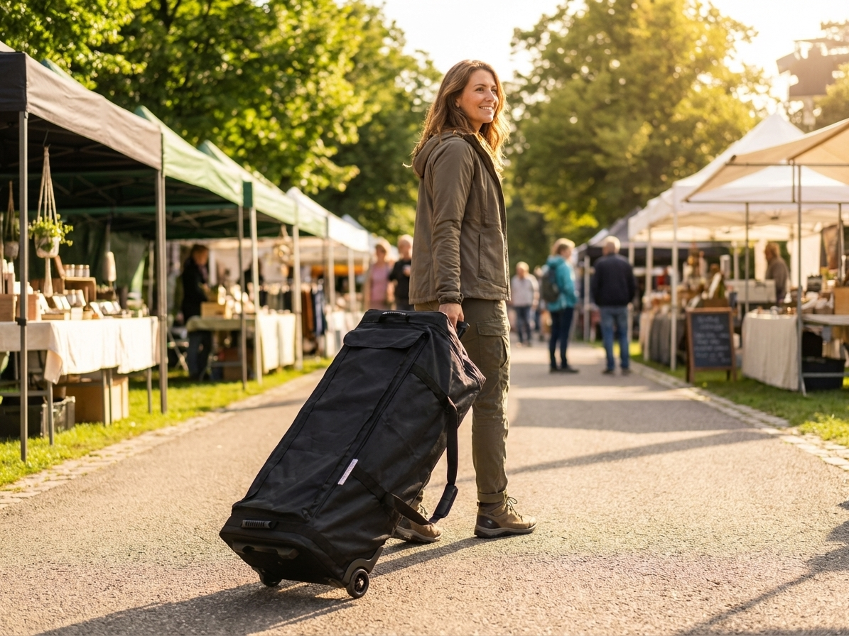 Carry bag with wheels for event transport, 3x3 m black - view 3