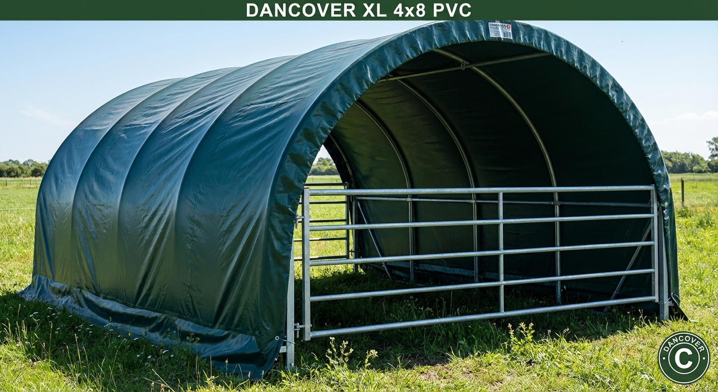 Green livestock shelter made from PVC, suitable for outdoor use - product detail