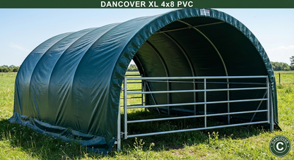 Green livestock shelter made from PVC, suitable for outdoor use - product detail