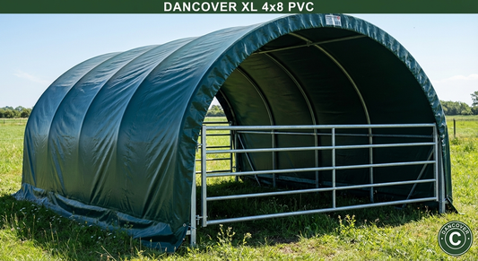 Green livestock shelter made from PVC, suitable for outdoor use - product detail
