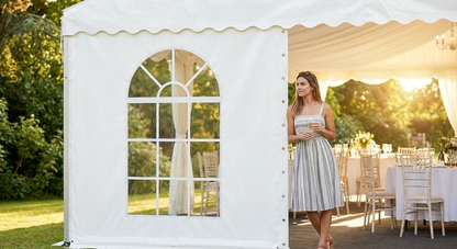 PVC sidewall with window for marquee in white