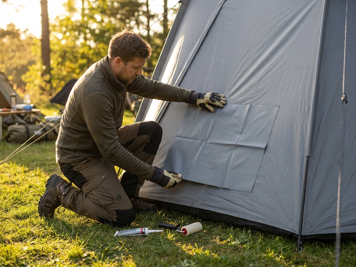 Grey PVC Repair Sheet for Storage Tents - view 3
