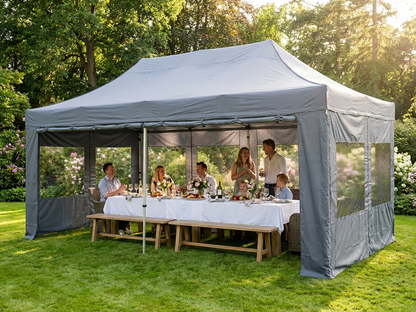 Pop Up Gazebo 4x6 m Grey with Steel Frame - product detail