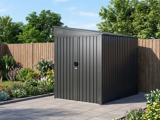 Anthracite metal shed for outdoor storage - product detail