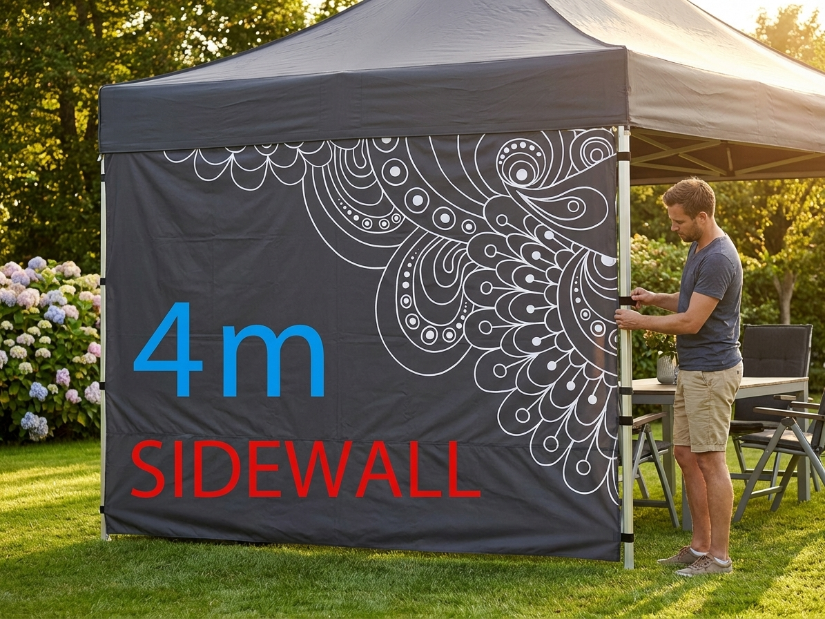 White printed sidewall 4m for outdoor events