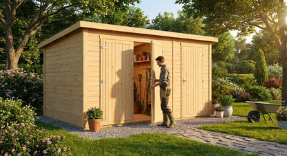 Wooden Shed in Natural Colour made from Nordic Spruce