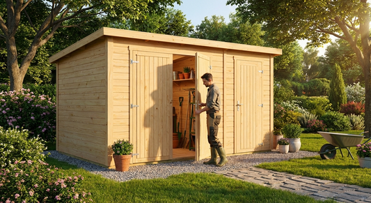 Wooden Shed in Natural Colour made from Nordic Spruce