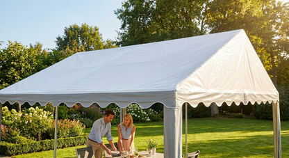 Marquee roof cover in white and grey for outdoor events - product detail