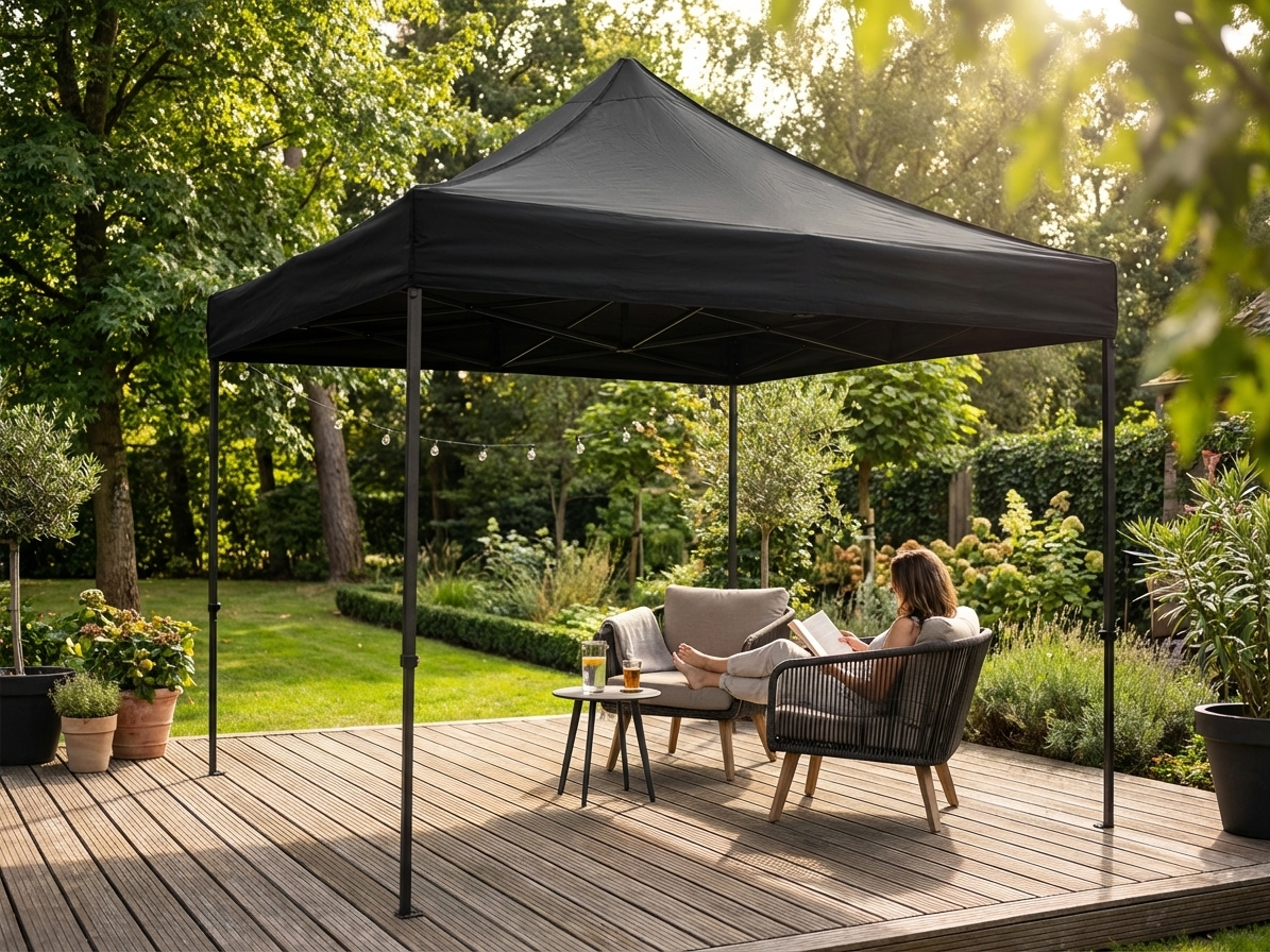 Black pop-up gazebo with aluminium frame for outdoor events - view 3