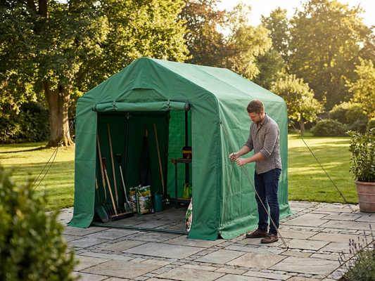 Green storage tent roof cover 2x2m for outdoor use - product detail