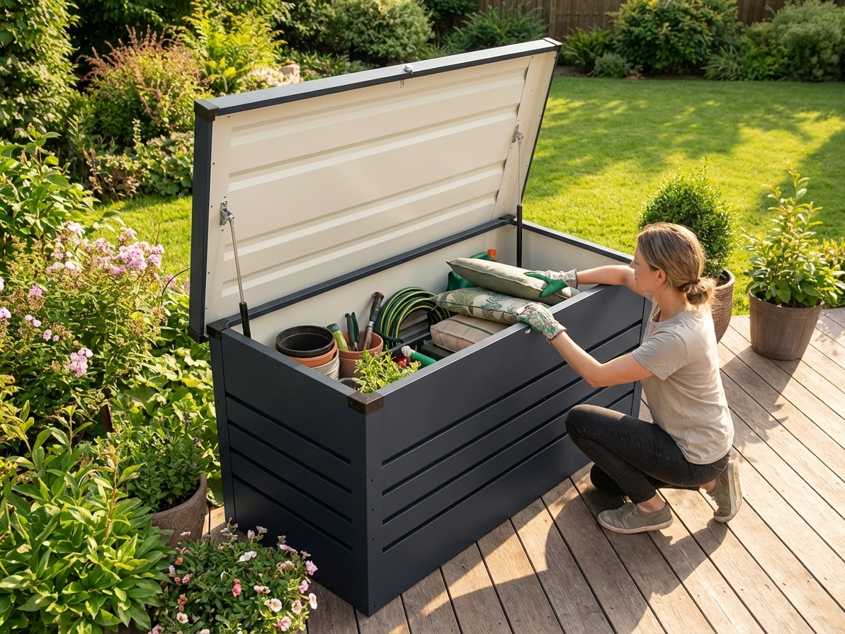 Anthracite Garden Storage Box with 348 L Capacity