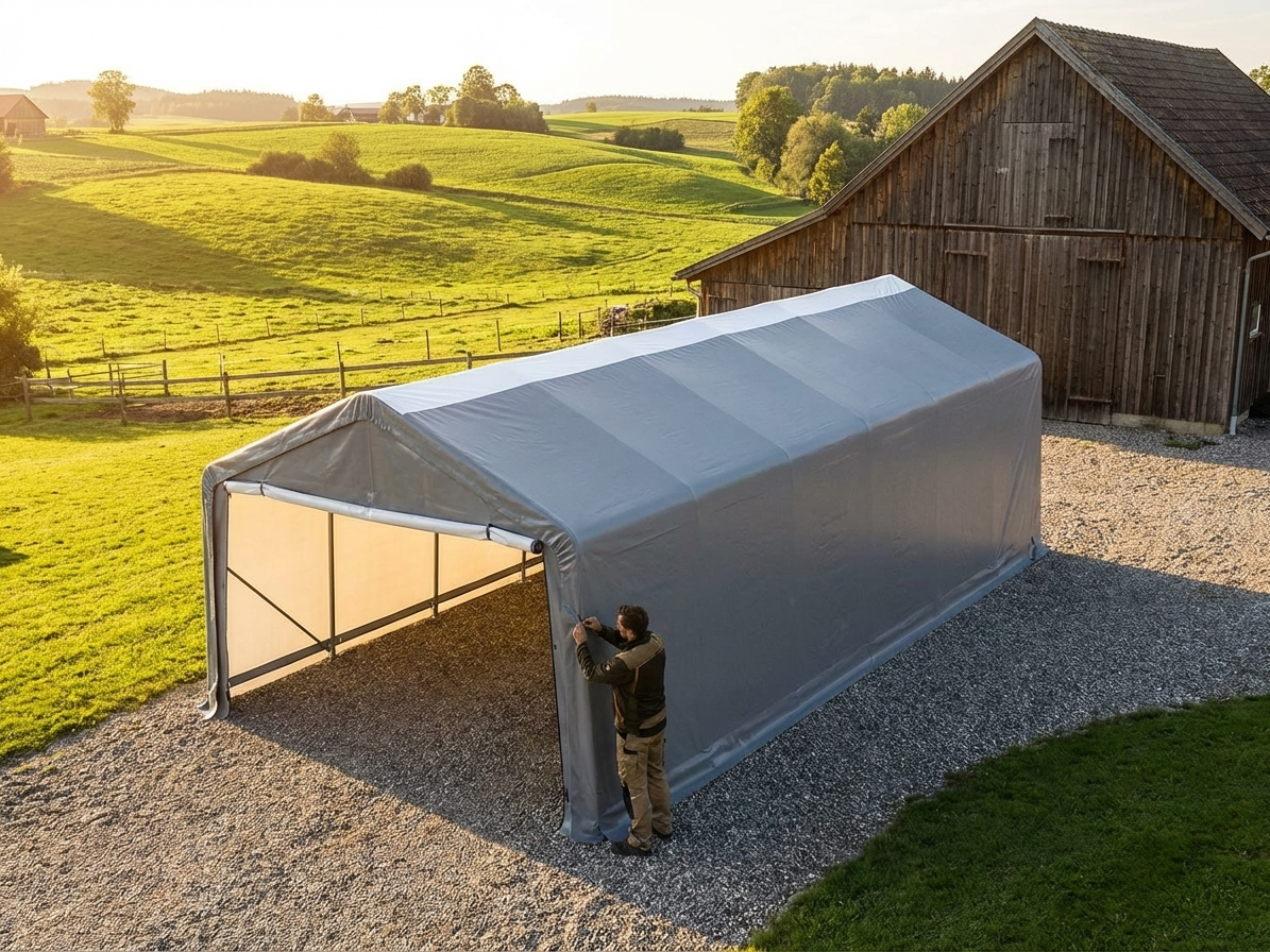 PVC Roof Cover 6x12 m Grey for outdoor storage