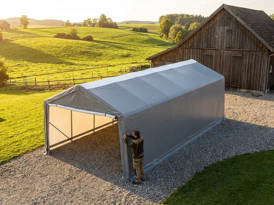 PVC Roof Cover 6x12 m Grey for outdoor storage