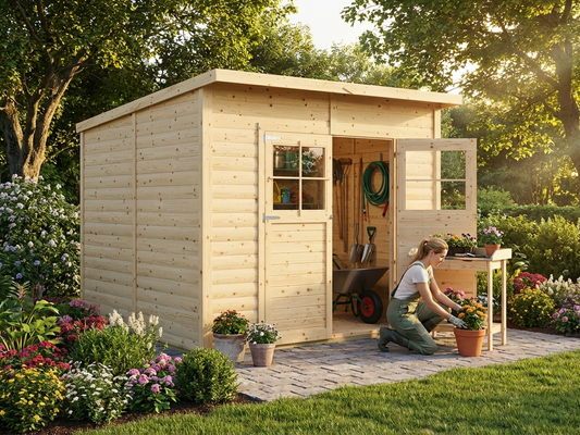 Wooden Shed made from Nordic Spruce, ideal for garden storage - product detail