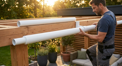 Horizontal Pipe made of galvanised steel, 1630 mm in length, silver colour