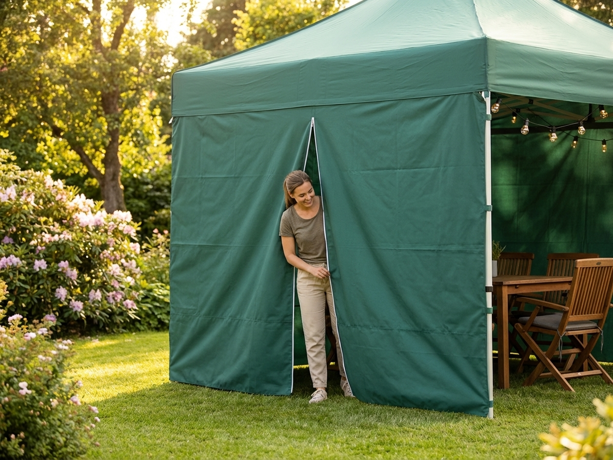Green tent sidewall for outdoor events, 4 metres - product detail