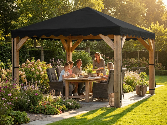 Black Roof Cover 5x5 m made from PVC/Polyester for outdoor use