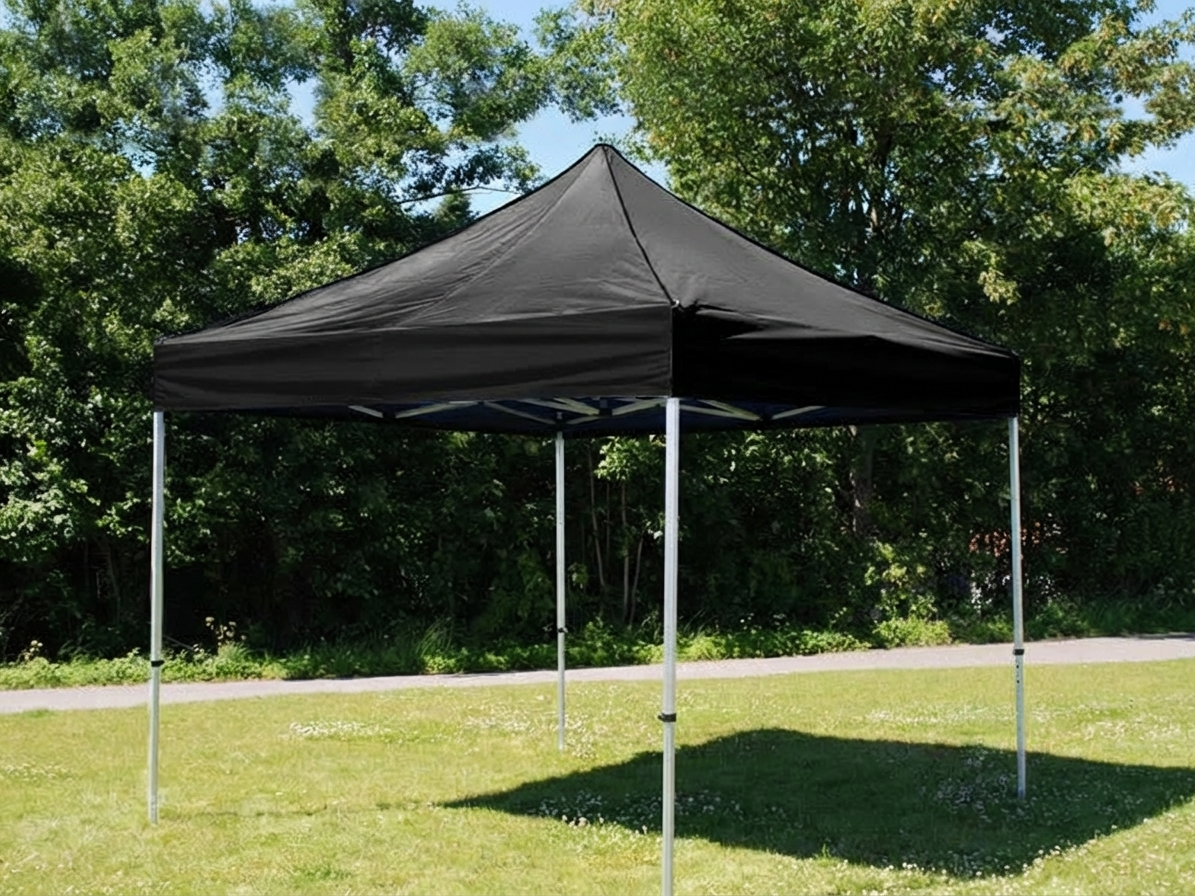 Black pop-up gazebo with aluminium frame for outdoor events - product detail