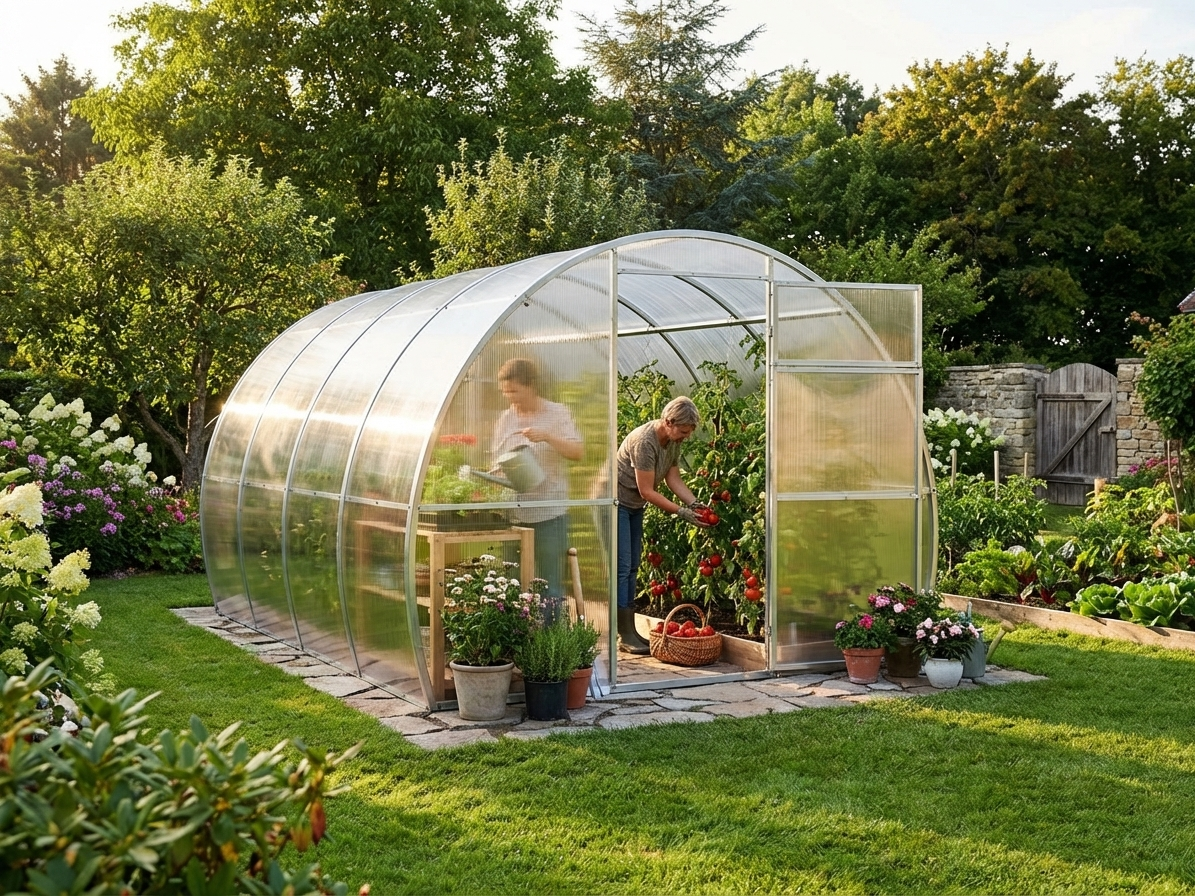 Polycarbonate Greenhouse in Silver with Galvanised Steel