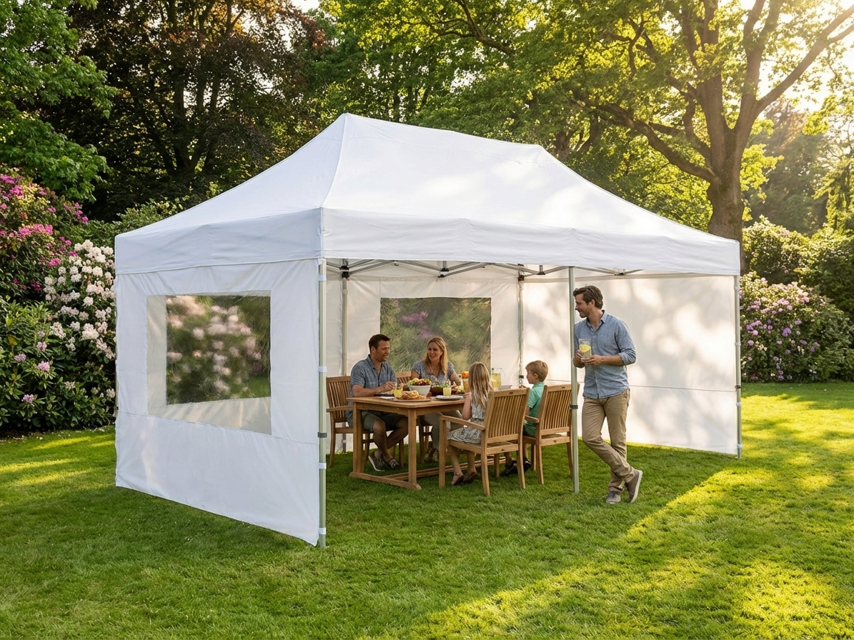 Pop-up gazebo 3x6m white with steel frame - view 3