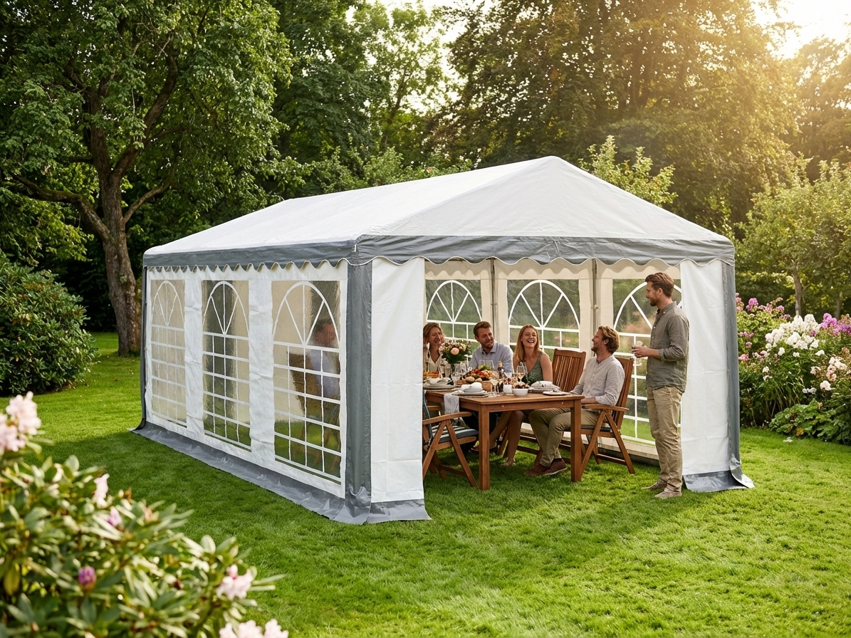 Marquee 4x6 m in Grey/White, ideal for outdoor events - view 3
