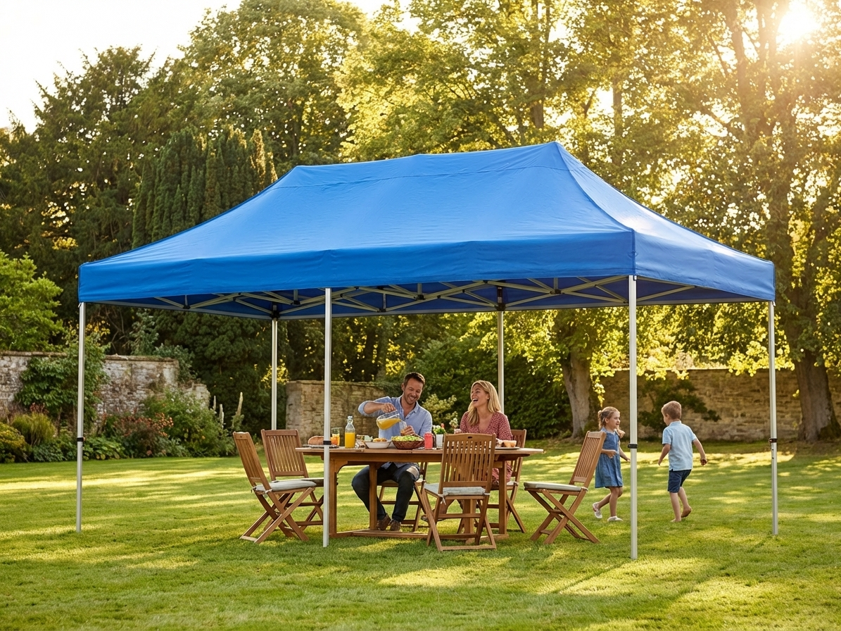 Pop up gazebo 3x6m blue with aluminium frame for outdoor events - view 3