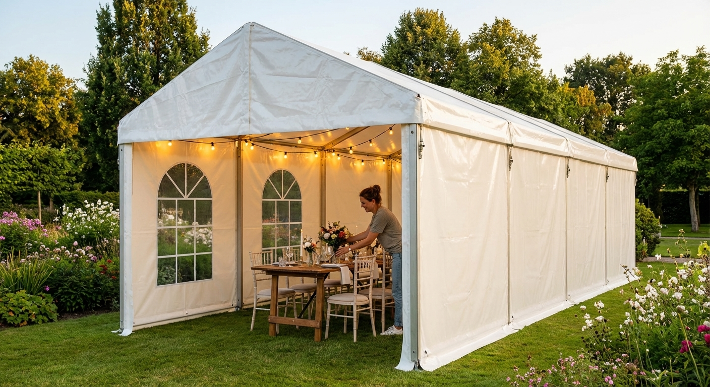 4m PVC extension section for event tents, white - view 3
