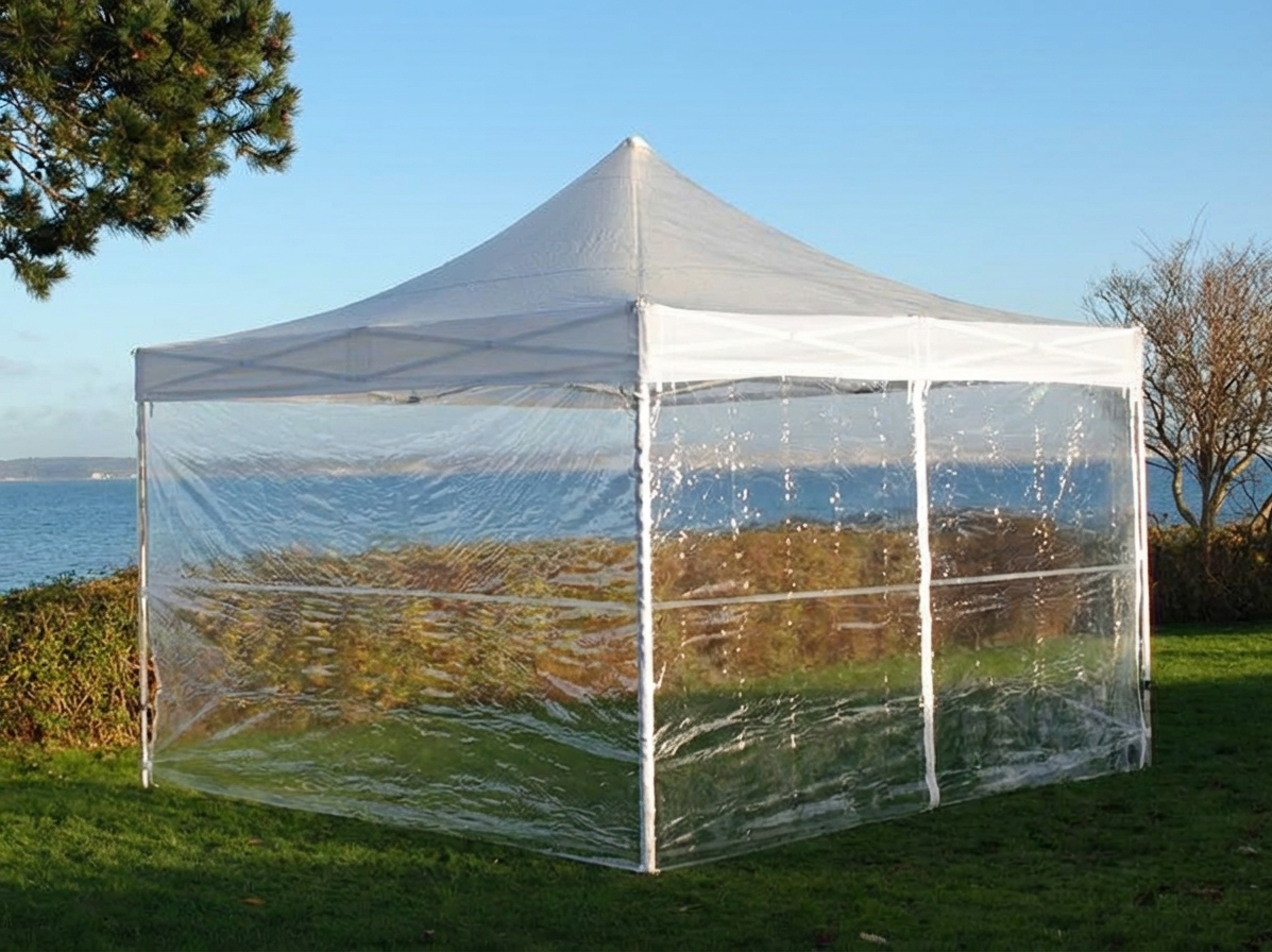 Clear pop-up gazebo 4x4m with aluminium frame for outdoor use - product detail