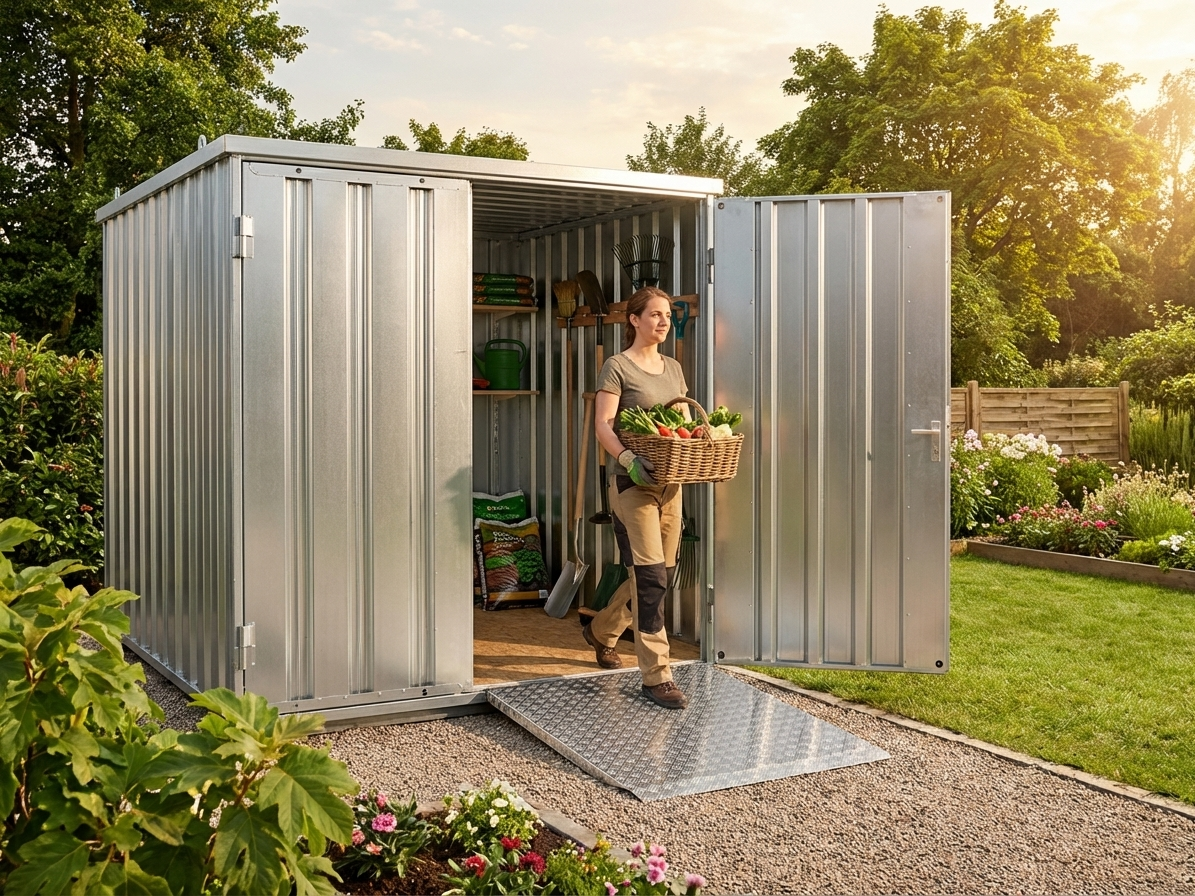 Steel Storage Container 2.1x2.1 m Silver for Industrial Use