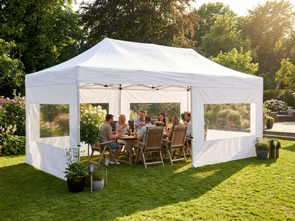 White pop up gazebo 4x8 m with aluminium frame